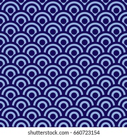 A rich texture created out of repeating circles and dots. This seamless vector pattern could be used as wrapping paper or in textile design.