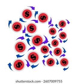 Rich and Transaction vector icon in white background