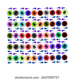 Rich and Transaction vector icon in white background