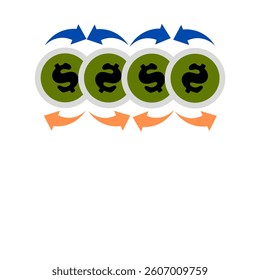Rich and Transaction vector icon in white background