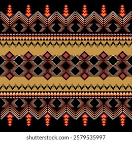 Rich Tribal Geometric Patterns with Earthy Tones and Bold Symmetrical Design Elements