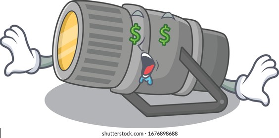 Rich underwater flashlight with Money eye mascot character style