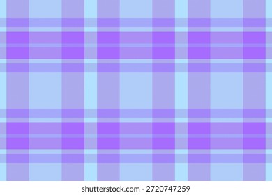 Rich vector fabric tartan, rustic textile check plaid. Checker pattern seamless background texture in blue and cyan colors palette.
