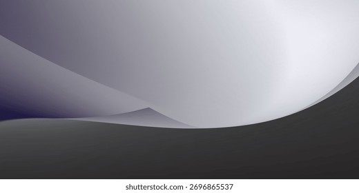 A rich and vibrant abstract mesh gradient with a smooth transition of purple, white, and black colors. The soft curves and subtle noise create an organic feel.