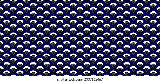 Rich VIP Japanese Wave Samless Pattern. Glamour Kimono, Wabi Sabi Tie Dye Shibori Ikat Water Texture. Luxurious Japanese Clothes Design. Chinese Seamless Wave Pattern. Geometric Bohemian Asian Print.