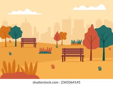 Rich and Warm Hues of Rusty Red, Golden Yellow, and Earthy Brown, Sense of Cozy Tranquility and Nostalgia for the Crisp Air, Falling Leaves, and Whispers of Nature's Symphony vector illustration