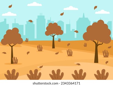 Rich and Warm Hues of Rusty Red, Golden Yellow, and Earthy Brown, Sense of Cozy Tranquility and Nostalgia for the Crisp Air, Falling Leaves, and Whispers of Nature's Symphony vector illustration
