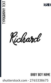 Richard    -Male Names Vector Creative Brush Typography Text Handwritten Lettering 