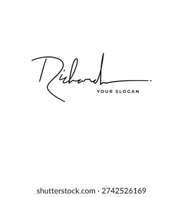 Richard name signature logo vector design
