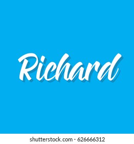 richard, text design. Vector calligraphy. Typography poster. Usable as background.