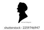 Richard Wagner silhouette, German composer