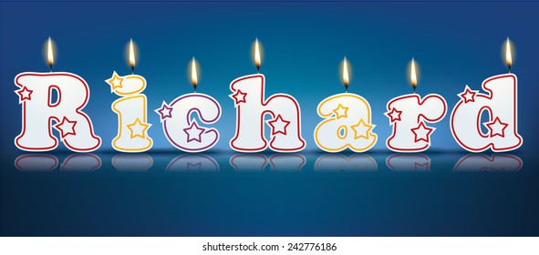 RICHARD escrito con velas encendidas - ilustración vectorial