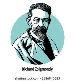 Richard Zsigmondy was an Austro-Hungarian and later German chemist, Nobel Prize laureate in Chemistry. Hand drawn vector illustration