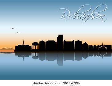 Richardson skyline, Texas, United States of America - vector illustration