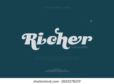 Richer Typography Bold Elegant Script Font Alphabet Luxury Branding Fashion Logo Decorative Lettering Vector Illustration