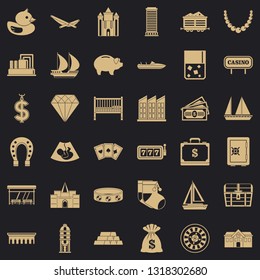 Riches icons set. Simple style of 36 riches vector icons for web for any design