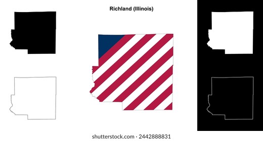 Richland county (Illinois) outline map set