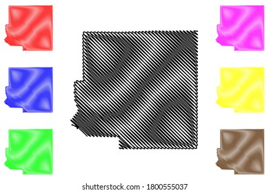 Richland County, Illinois (U.S. county, United States of America, USA, U.S., US) map vector illustration, scribble sketch Richland map