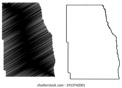 Richland County, North Dakota State (U.S. county, United States of America) map vector illustration, scribble sketch Richland map