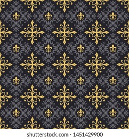 Richly Decorated Pattern On Dark Background Vector Image