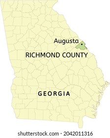 Richmond County And City Of Augusta Location On Georgia State Map