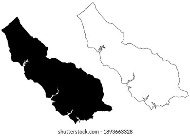 Richmond County, Commonwealth of Virginia (U.S. county, United States of America, USA, U.S., US) map vector illustration, scribble sketch Richmond map