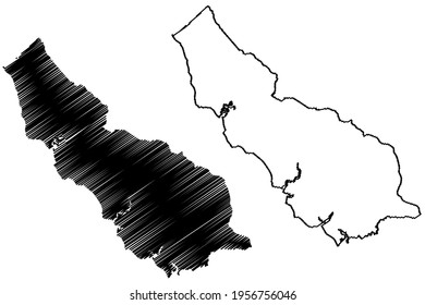 Richmond County, Commonwealth of Virginia (U.S. county, United States of America) map vector illustration, scribble sketch Richmond map