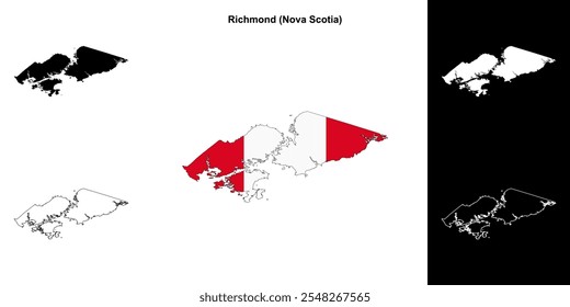 Richmond county (Nova Scotia) outline map set