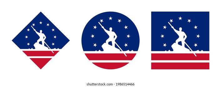Richmond flag icon set isolated on white background

