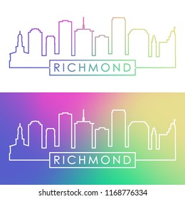 Richmond skyline. Colorful linear style. Editable vector file.