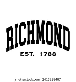 Richmond typography design for tshirt hoodie baseball cap jacket and other uses vector