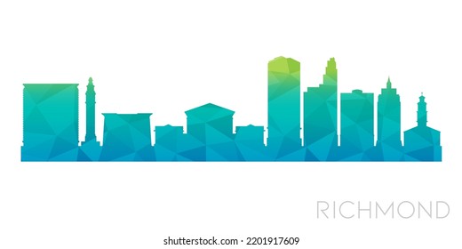 Richmond, VA, USA Low Poly Skyline Clip Art City Design. Geometric Polygon Graphic Horizon Icon. Vector Illustration Symbol.