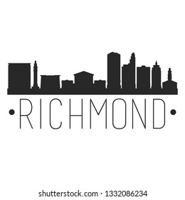 Richmond Virginia. City Skyline. Silhouette City. Design Vector. Famous Monuments.