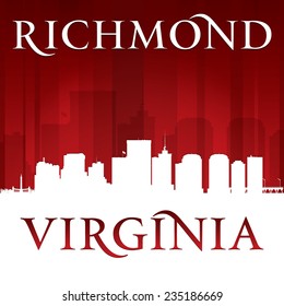 Richmond Virginia city skyline silhouette. Vector illustration