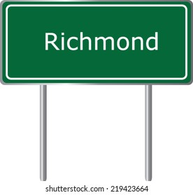 Richmond, Virginia, road sign green vector illustration, USA city 
