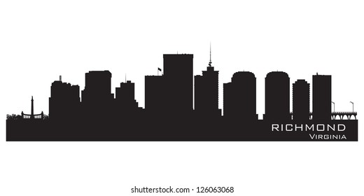 Richmond, Virginia skyline. Detailed city silhouette. Vector illustration