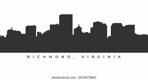 Richmond Virginia skyline silhouette illustration in black and white