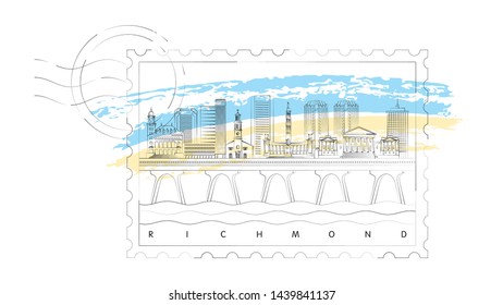 Richmond, Virginia skyline stamp vector illustration and typography design 