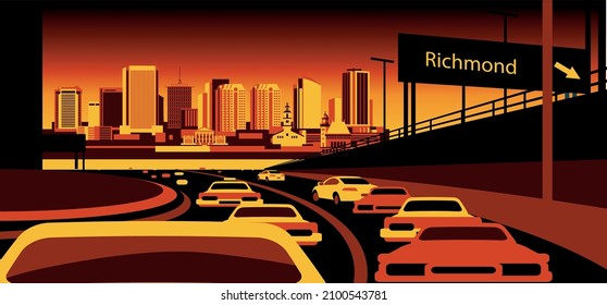 Richmond Virginia skyline vector illustration