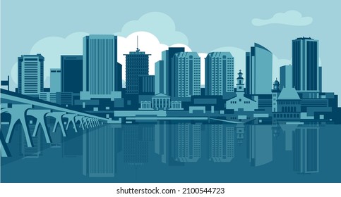 Richmond Virginia skyline vector illustration