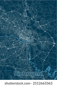 Richmond, Virgínia, Estados Unidos mapa de cartaz de projeto artístico