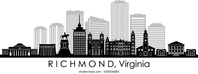 RICHMOND Virginia USA City Skyline Vector
