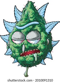 Rick in the form of cannabis, vector image, Isolated on white background.