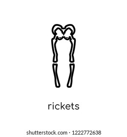 Rickets icon. Trendy modern flat linear vector Rickets icon on white background from thin line Diseases collection, editable outline stroke vector illustration