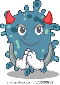 Rickettsia dressed as devil cartoon character design style