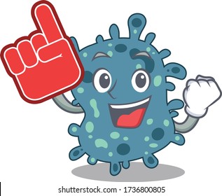Rickettsia presented in cartoon character design with Foam finger