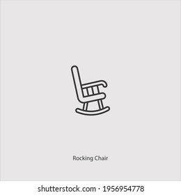ricking chair icon vector isolated on white background