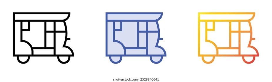 ricksaw icon. Linear, Blue Fill and Gradient Style Design Isolated On White Background