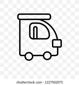 Ricksaw vector linear icon isolated on transparent background, Ricksaw transparency concept can be used for web and mobile