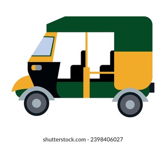 rickshaw car colorful design vector isolated